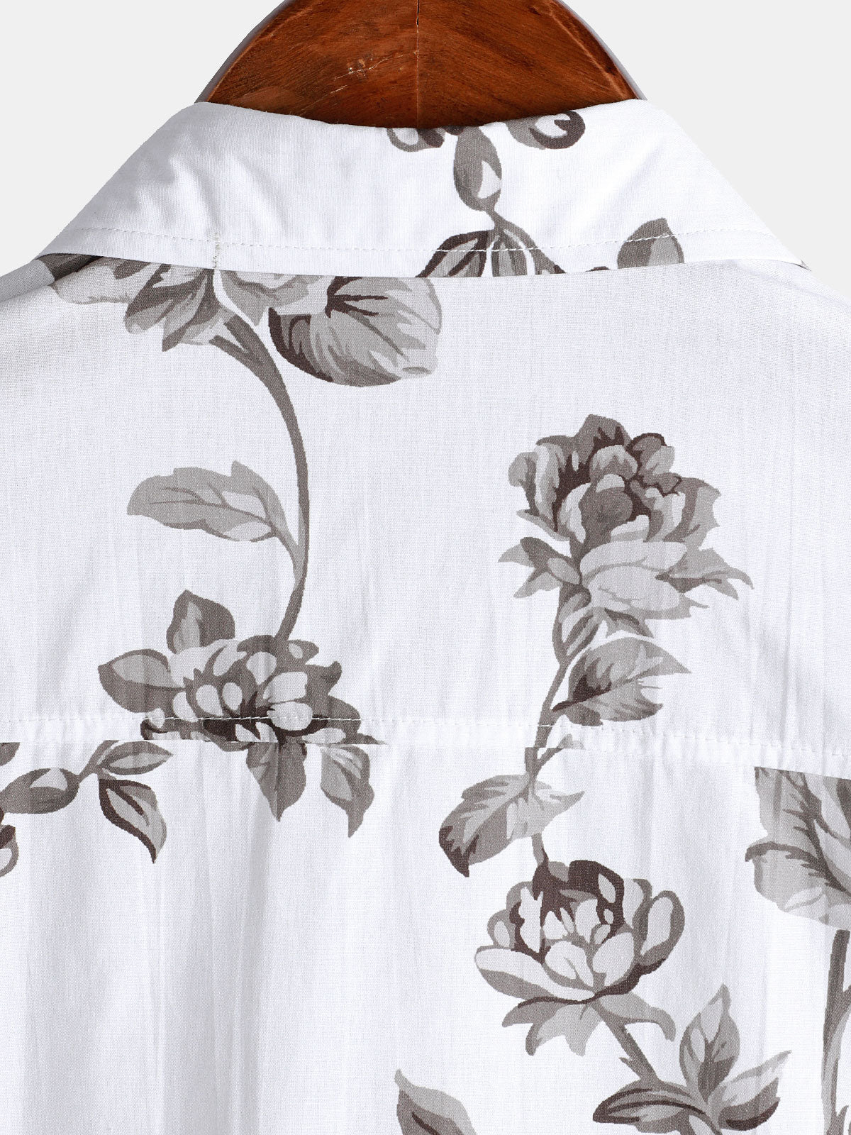 Men's Short Sleeve Casual Cotton Floral Print Shirt