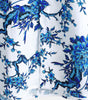 Short-Sleeved Cotton Shirt with Blue Floral Pattern
