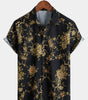 Men's Short Sleeve Cotton Floral Print Shirt