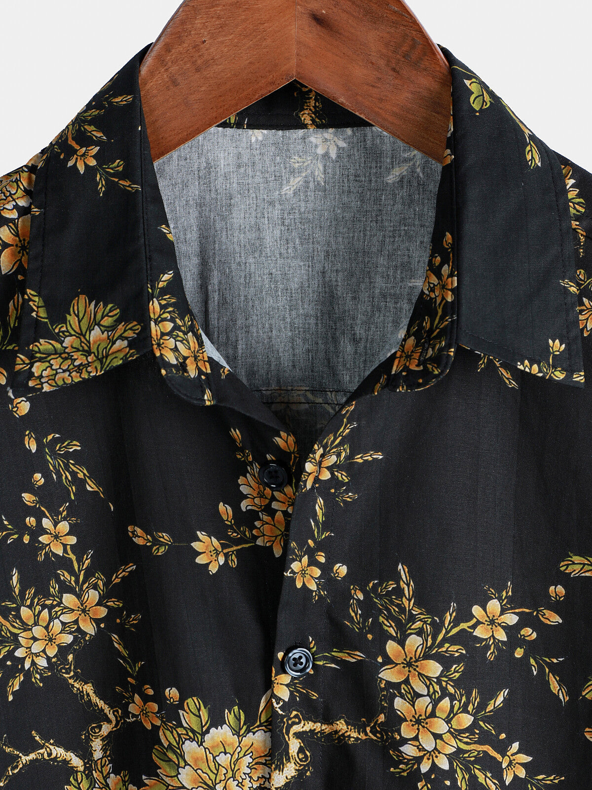 Men's Short Sleeve Cotton Floral Print Shirt