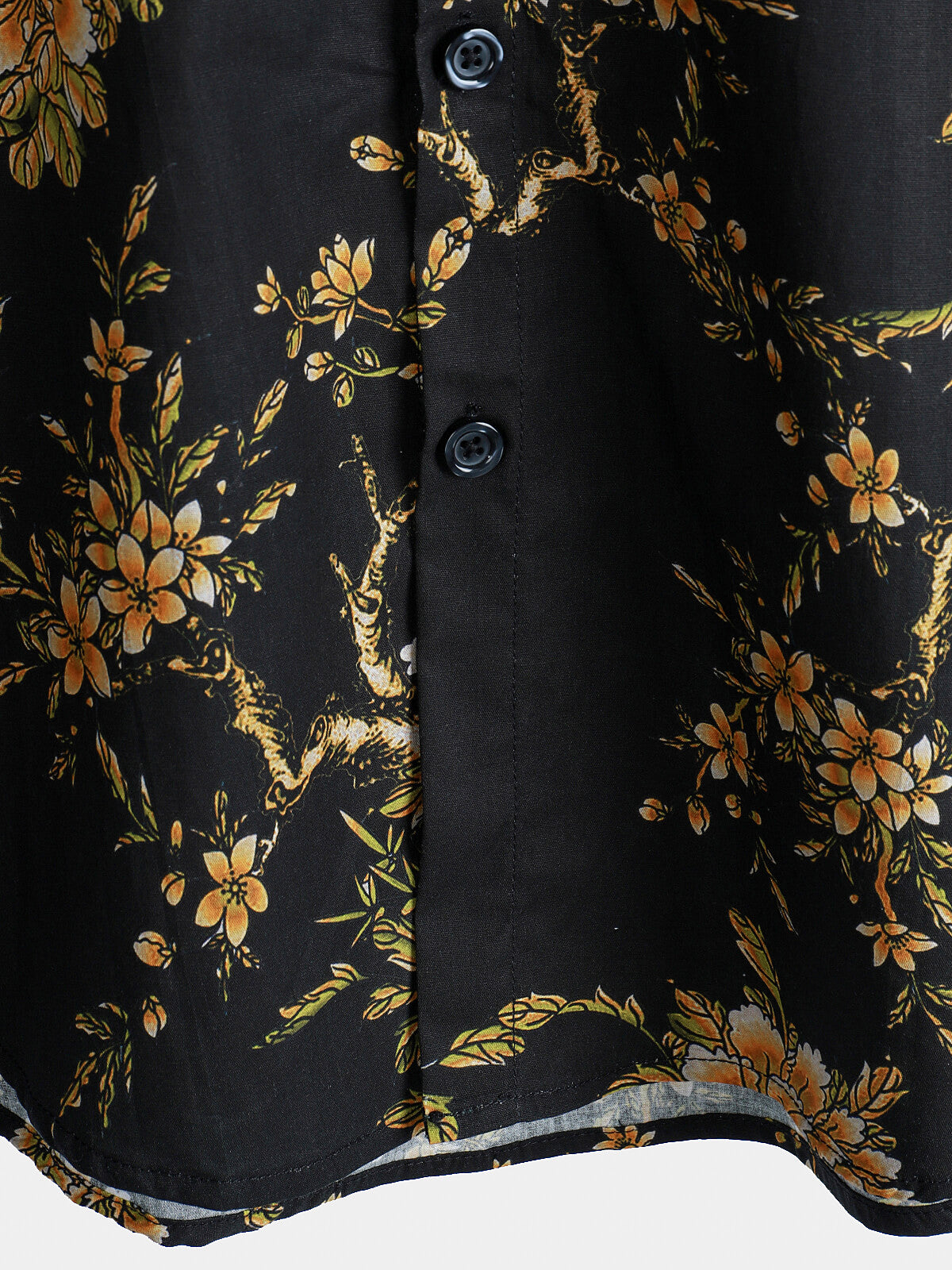 Men's Short Sleeve Cotton Floral Print Shirt