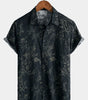 Casual Elegant Short-Sleeved Shirt with Retro Floral Print