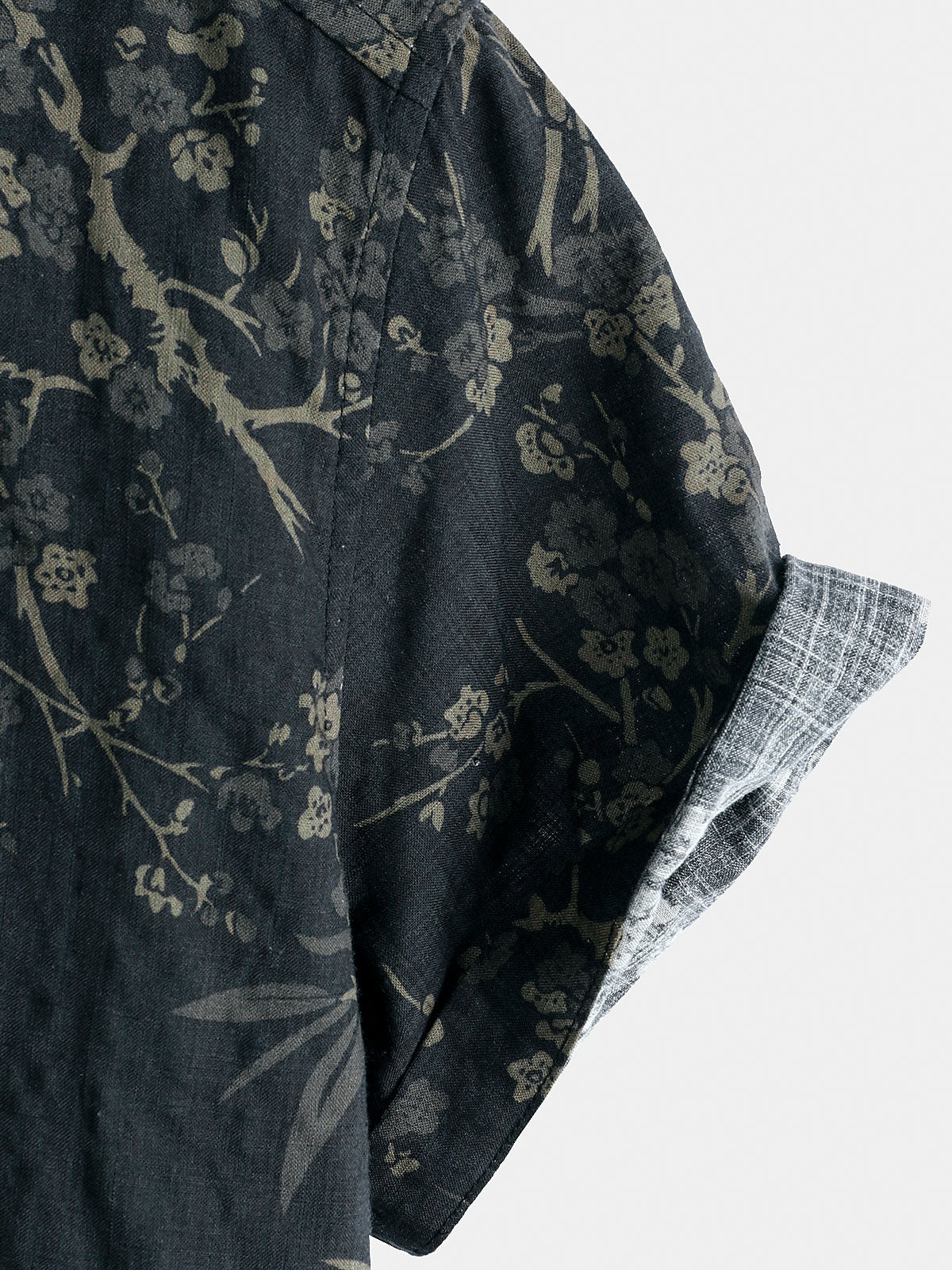 Casual Elegant Short-Sleeved Shirt with Retro Floral Print