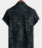 Casual Elegant Short-Sleeved Shirt with Retro Floral Print