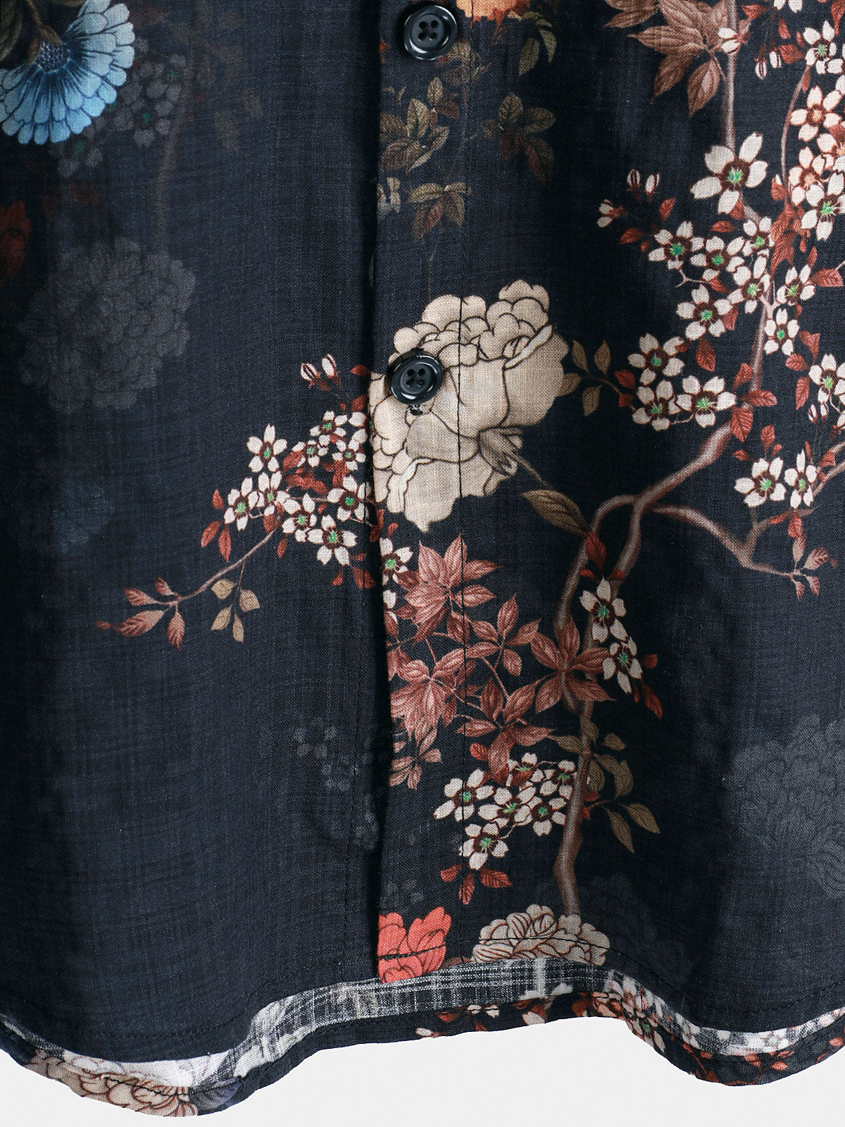 Men's Short-Sleeved Button-Up Shirt, Retro Floral Print, Perfect for Holidays
