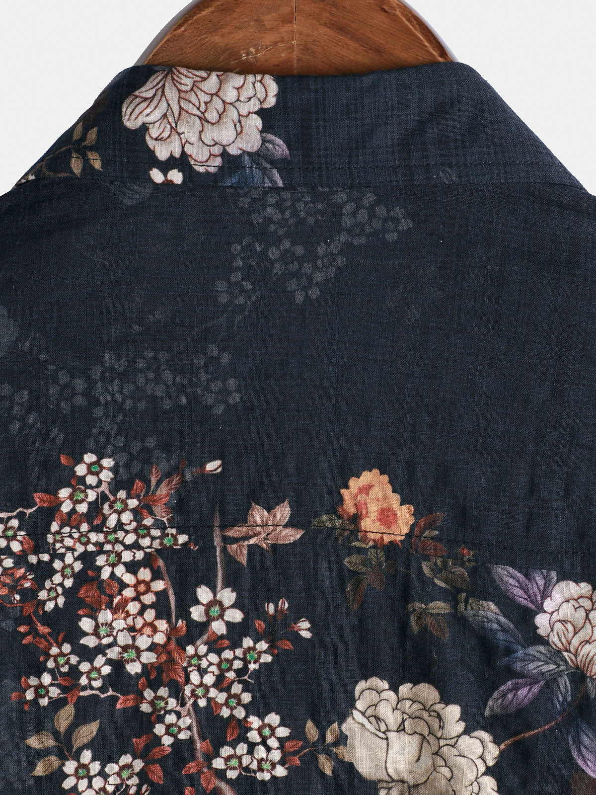 Men's Short-Sleeved Button-Up Shirt, Retro Floral Print, Perfect for Holidays
