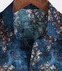 Men's Short-Sleeved Button-Up Shirt, Retro Style, Blue, Summer