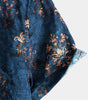 Men's Short-Sleeved Button-Up Shirt, Retro Style, Blue, Summer