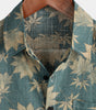 Men's Short Sleeve Summer Shirt with Pocket in Cotton and Maple Leaf