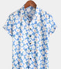 Men's Short Sleeve Casual Floral Print Shirt