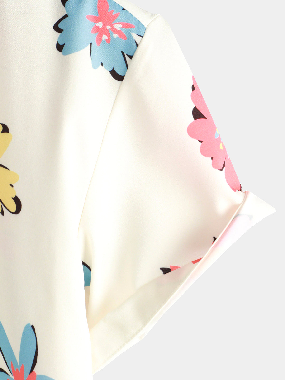 White Floral Print Summer Shirt for Men