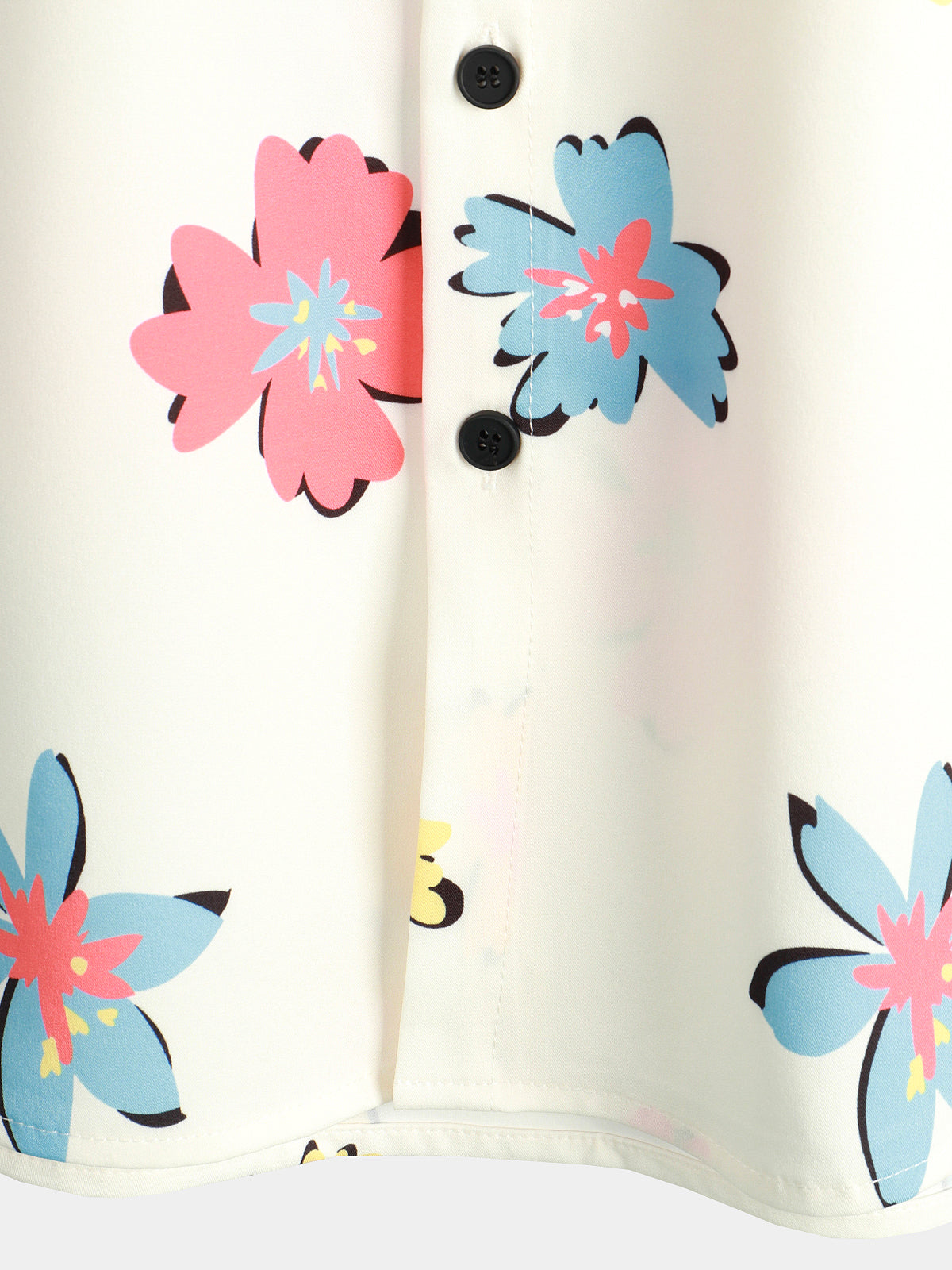 White Floral Print Summer Shirt for Men