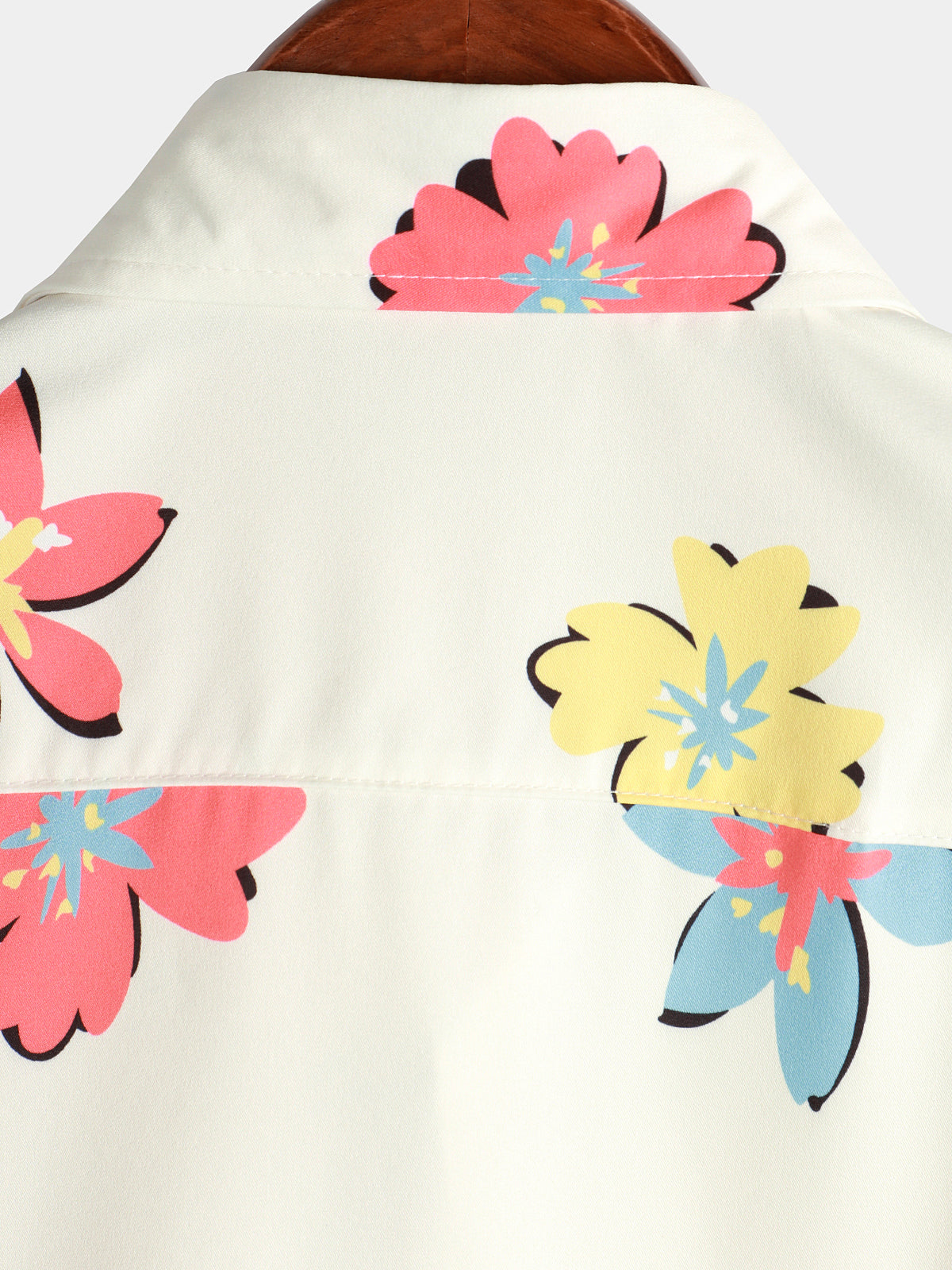 White Floral Print Summer Shirt for Men
