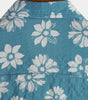 Men's Short-Sleeved Cotton Summer Button-Up Hawaiian Shirt with Blue Flowers