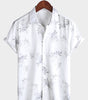 Elegant Short-Sleeved Floral Print Shirt for Men