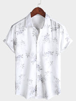 Elegant Short-Sleeved Floral Print Shirt for Men