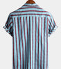 Striped Short-Sleeved Printed Shirt for Men