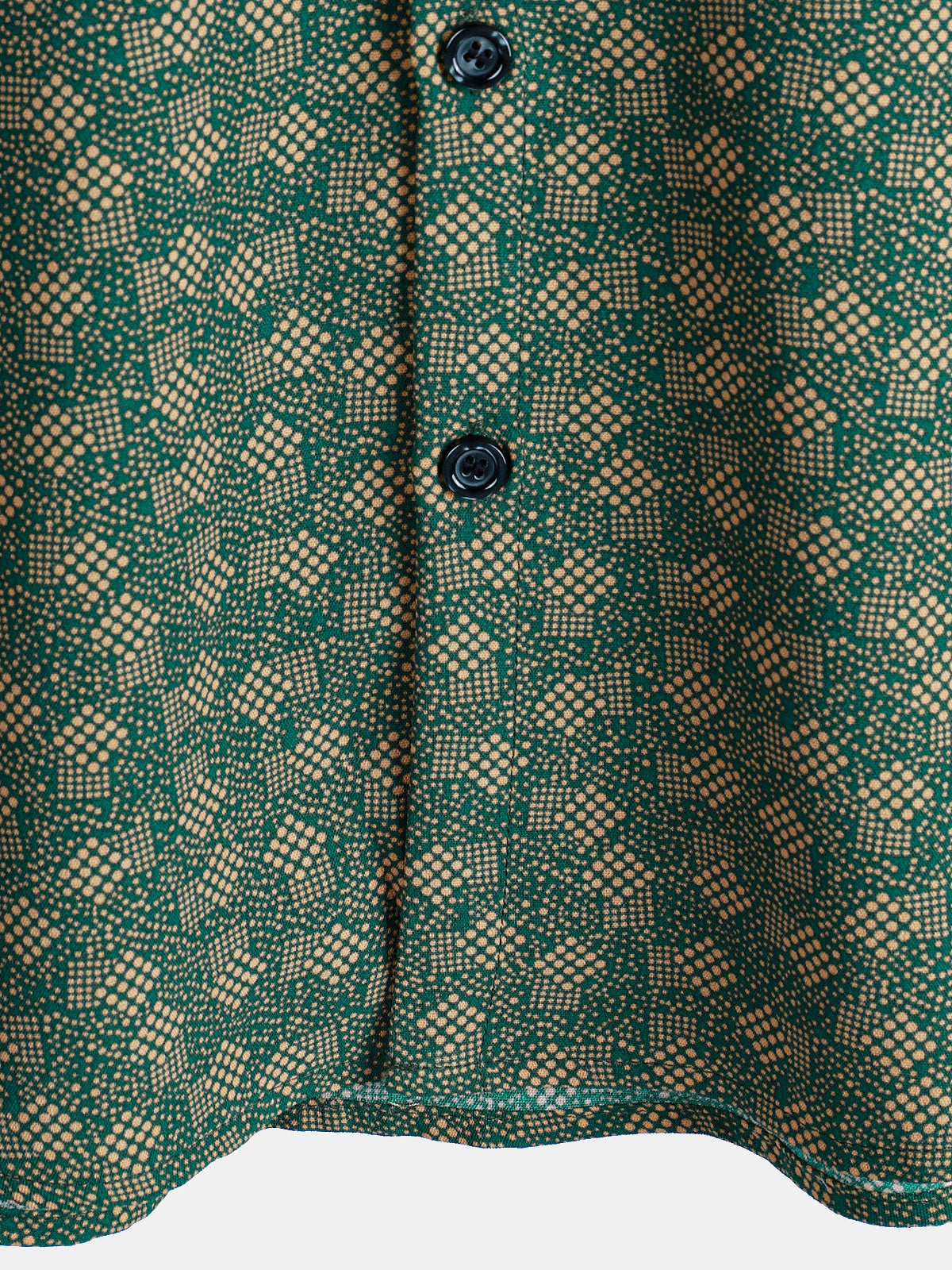Short-sleeved shirt with green retro geometric print pocket for men