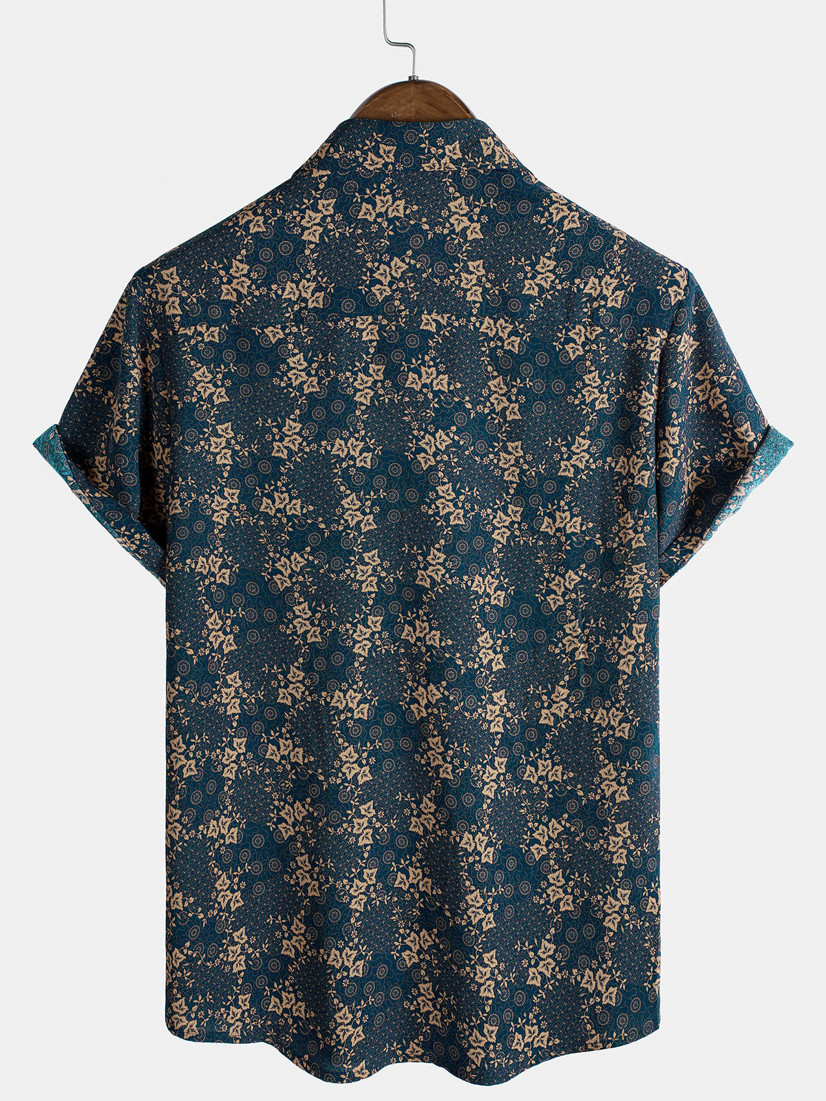 Men's Retro Print Summer Shirt with Pocket