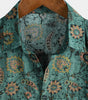Men's Retro Floral Print Short Sleeve Breathable Cotton Shirt
