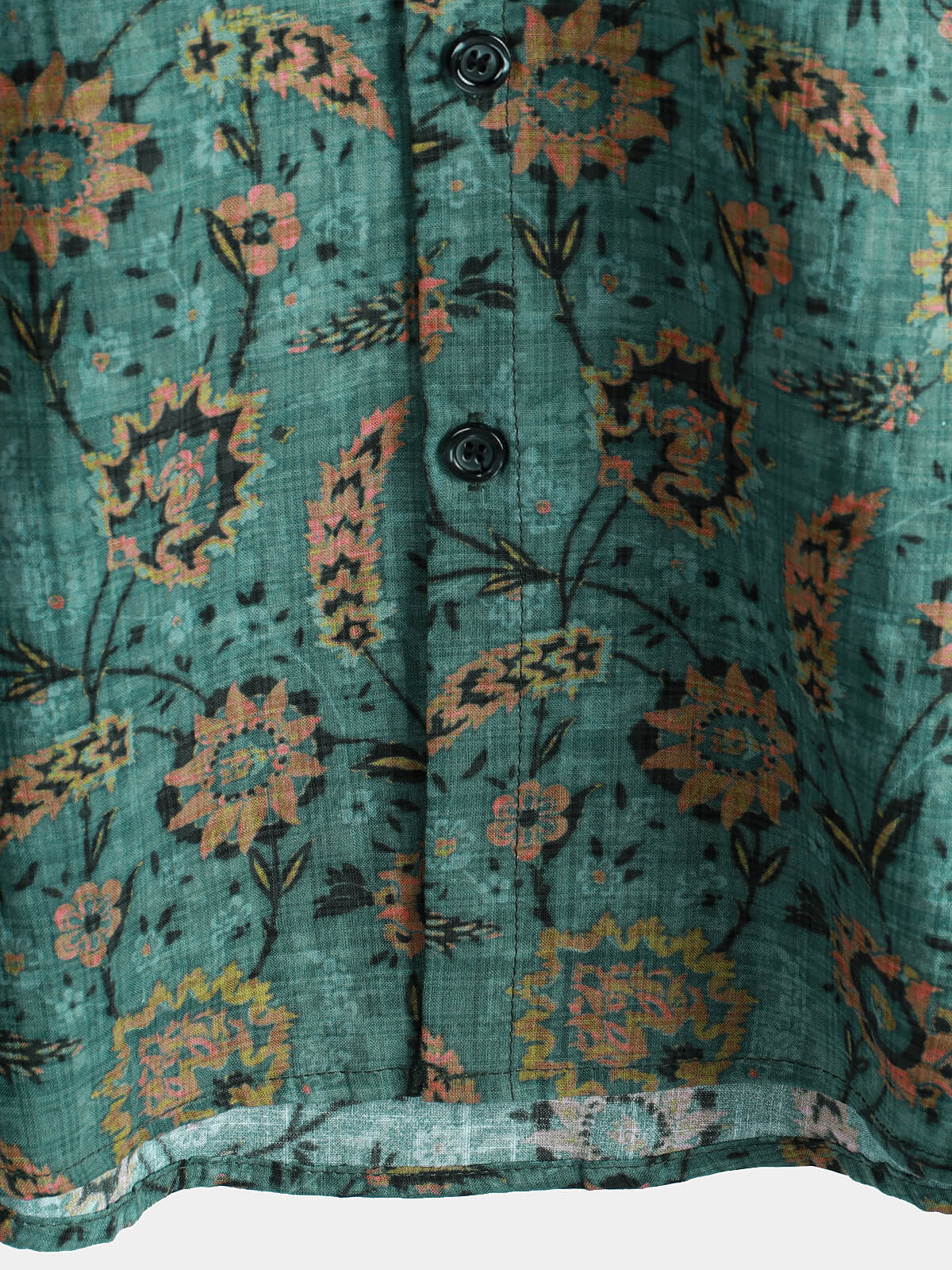 Men's Retro Floral Print Short Sleeve Breathable Cotton Shirt
