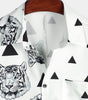 Men's Short Sleeve Hawaiian Tiger Print Summer Shirt
