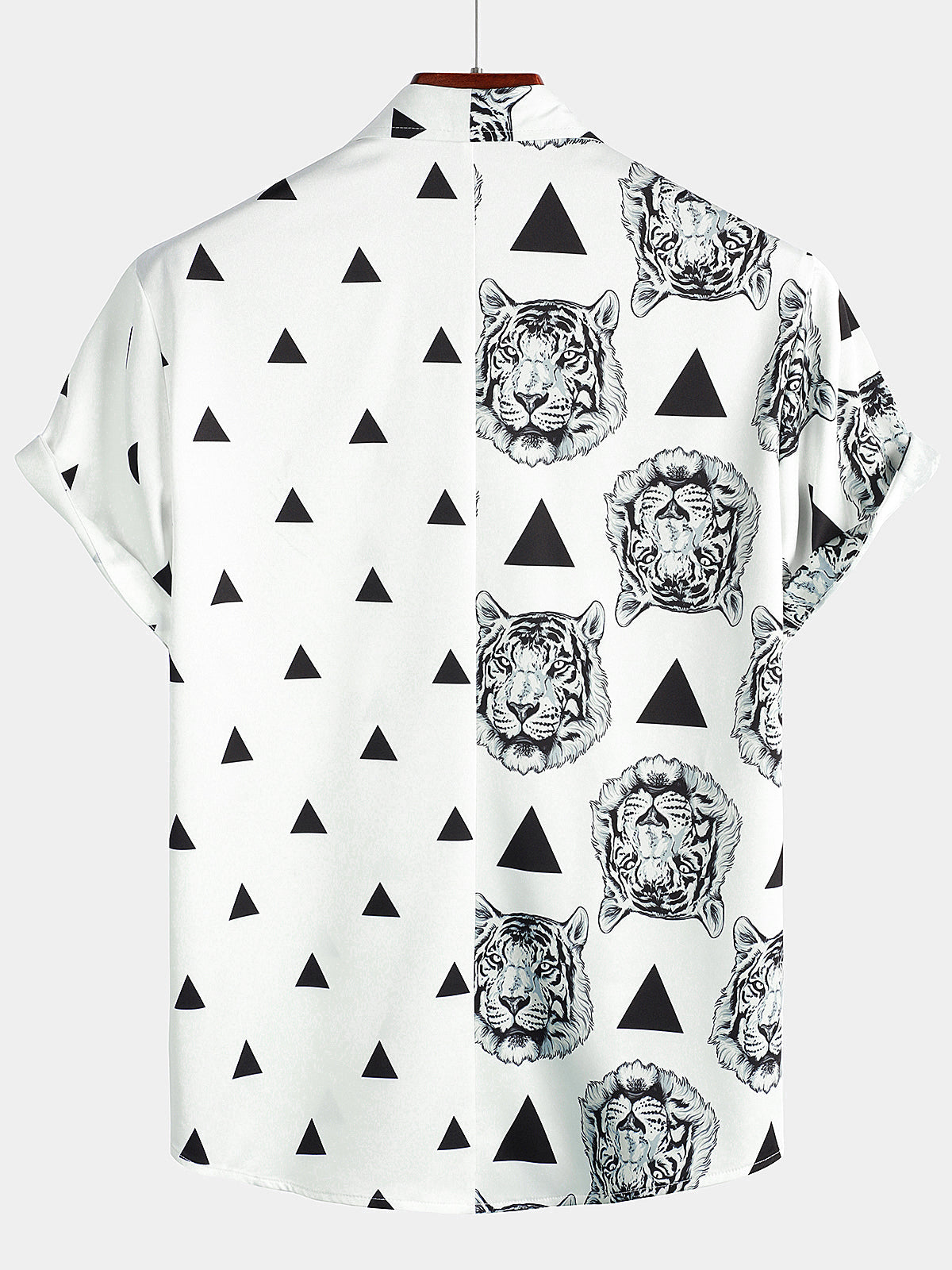Men's Short Sleeve Hawaiian Tiger Print Summer Shirt