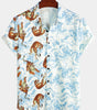 Men's Short Sleeve Hawaiian Tiger Print Summer Shirt