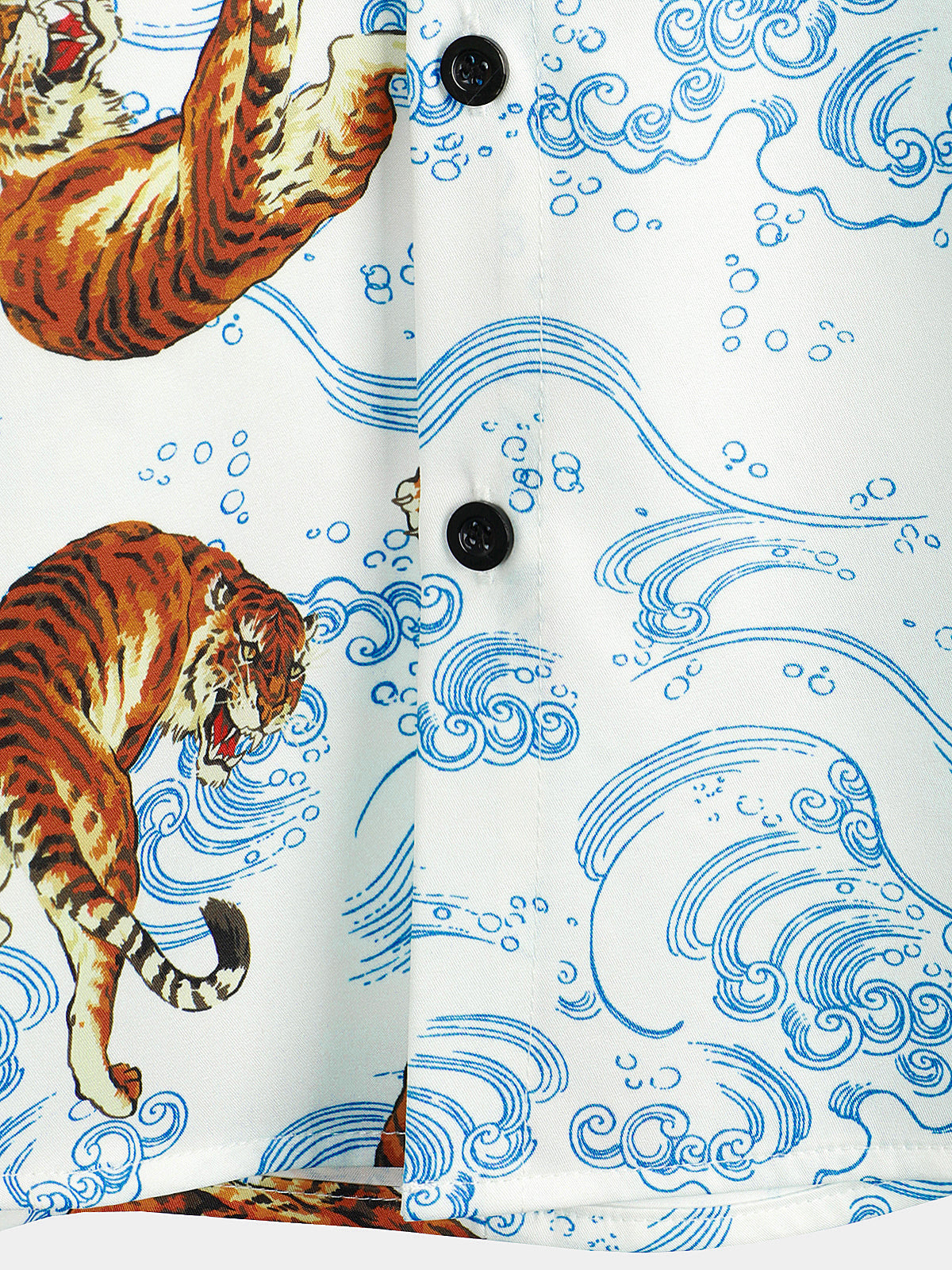 Men's Short Sleeve Hawaiian Tiger Print Summer Shirt