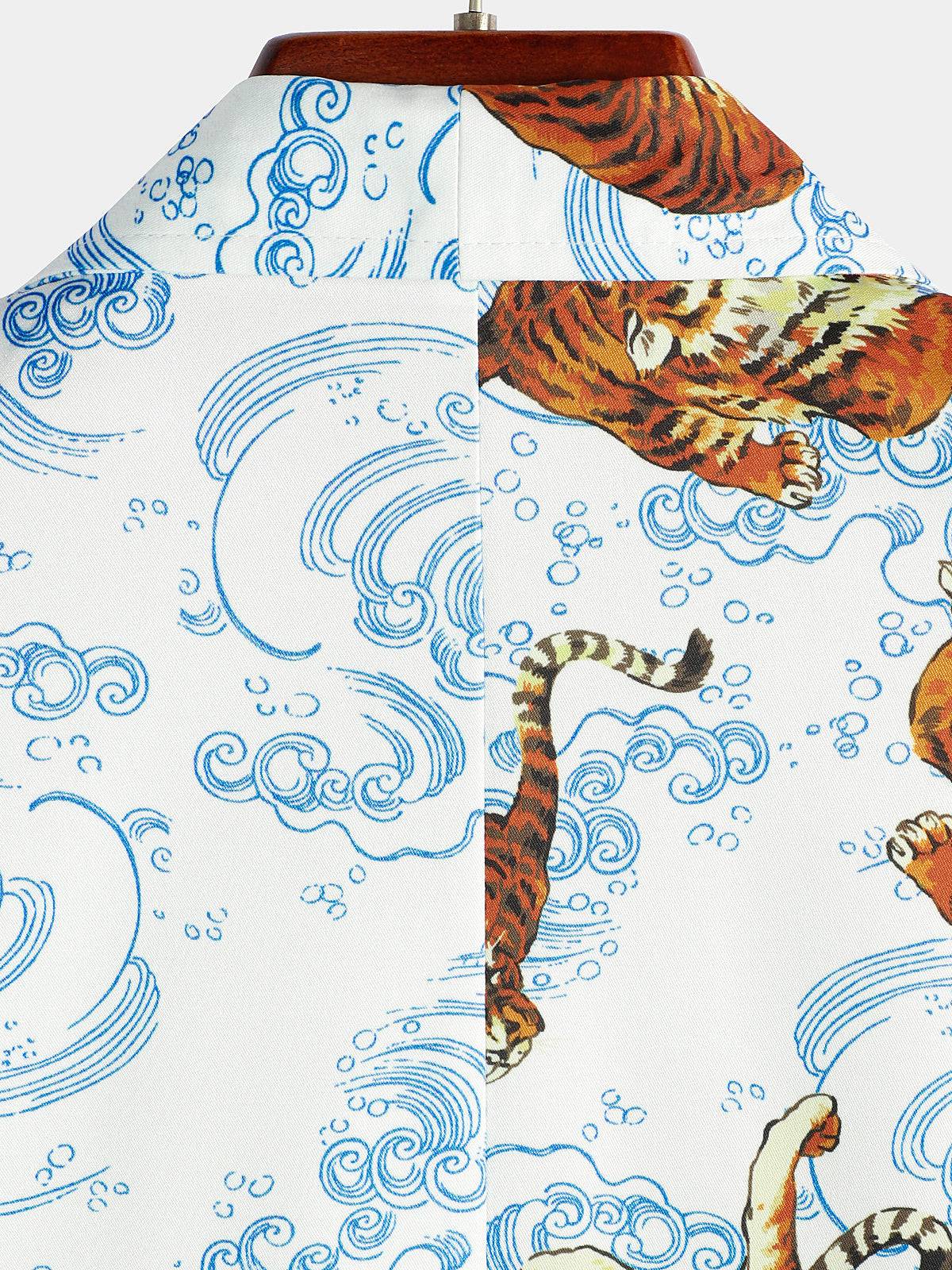 Men's Short Sleeve Hawaiian Tiger Print Summer Shirt