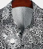 Men's Short Sleeve Hawaiian Shirt with Leopard Print