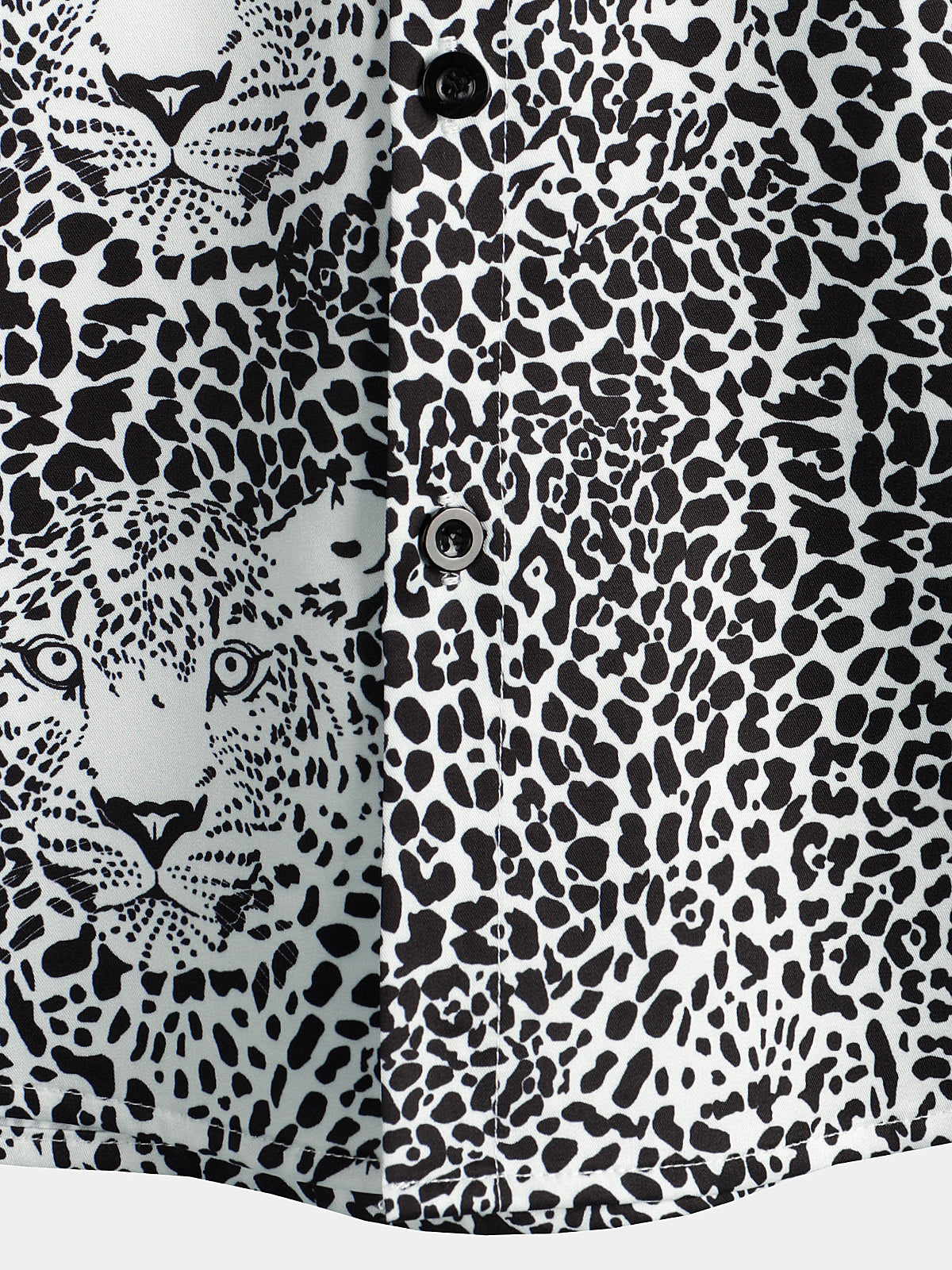 Men's Short Sleeve Hawaiian Shirt with Leopard Print