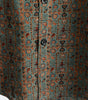 Retro Tribal Bohemian Brown Short-Sleeved Shirt with Vintage Paisley Print for Men from the 70s