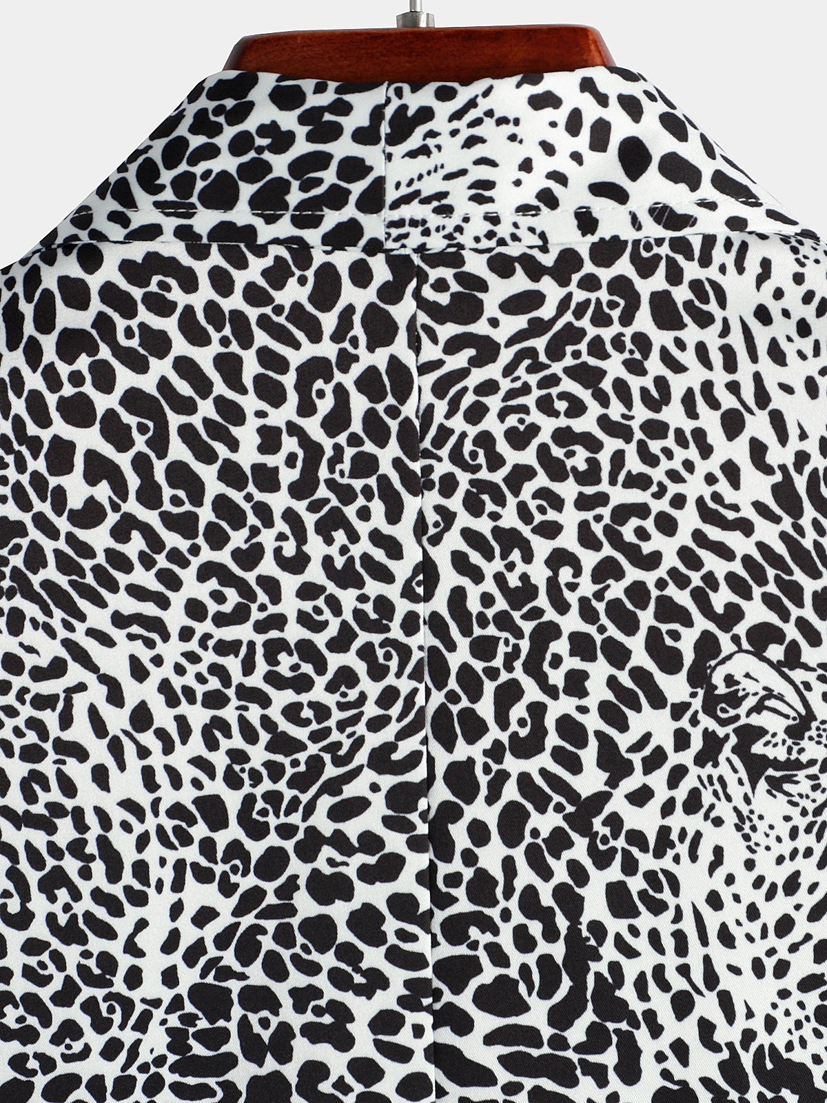 Men's Short Sleeve Hawaiian Shirt with Leopard Print