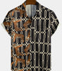 Men's Short Sleeve Tiger and Rose Print Shirt