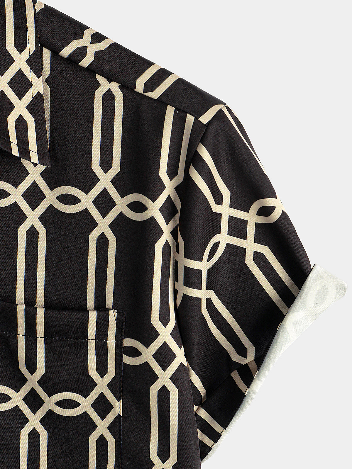 Men's Short Sleeve Tiger and Rose Print Shirt