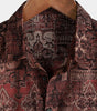 Short-Sleeved Cotton Retro Paisley Print Shirt for Men