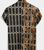 Men's Short Sleeve Tiger and Rose Print Shirt