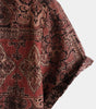 Short-Sleeved Cotton Retro Paisley Print Shirt for Men