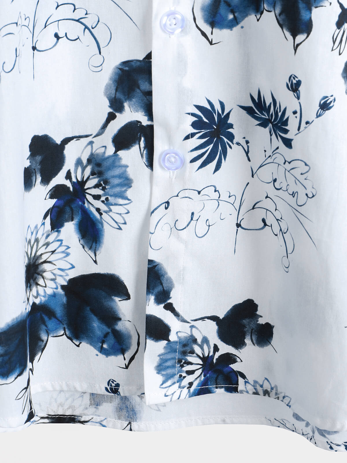 Men's Casual Short Sleeve Cotton Floral Shirt