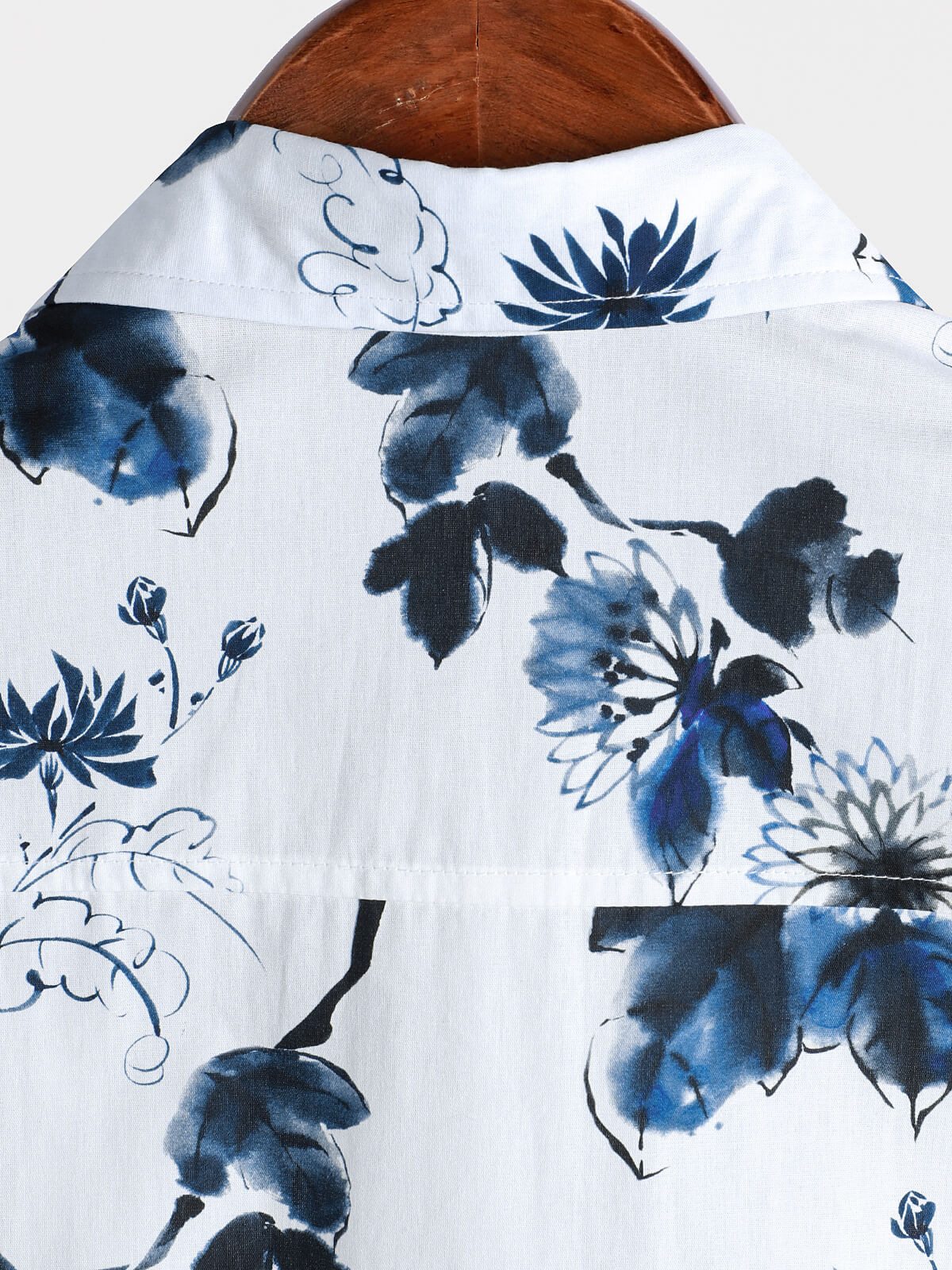 Men's Casual Short Sleeve Cotton Floral Shirt