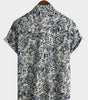 Men's Short Sleeve Casual Shirt, Floral Pattern, Perfect for Parties