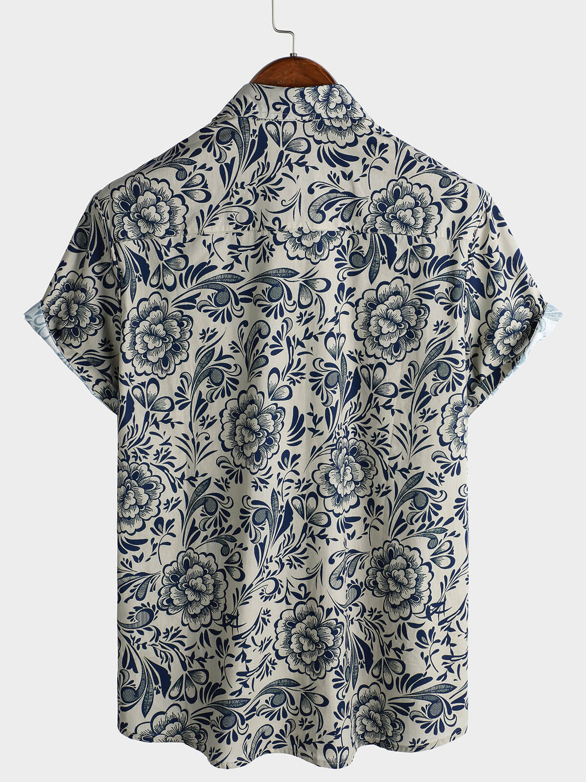 Men's Short Sleeve Casual Shirt, Floral Pattern, Perfect for Parties