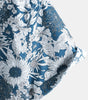 Men's Retro Short Sleeve Sunflower Print Shirt