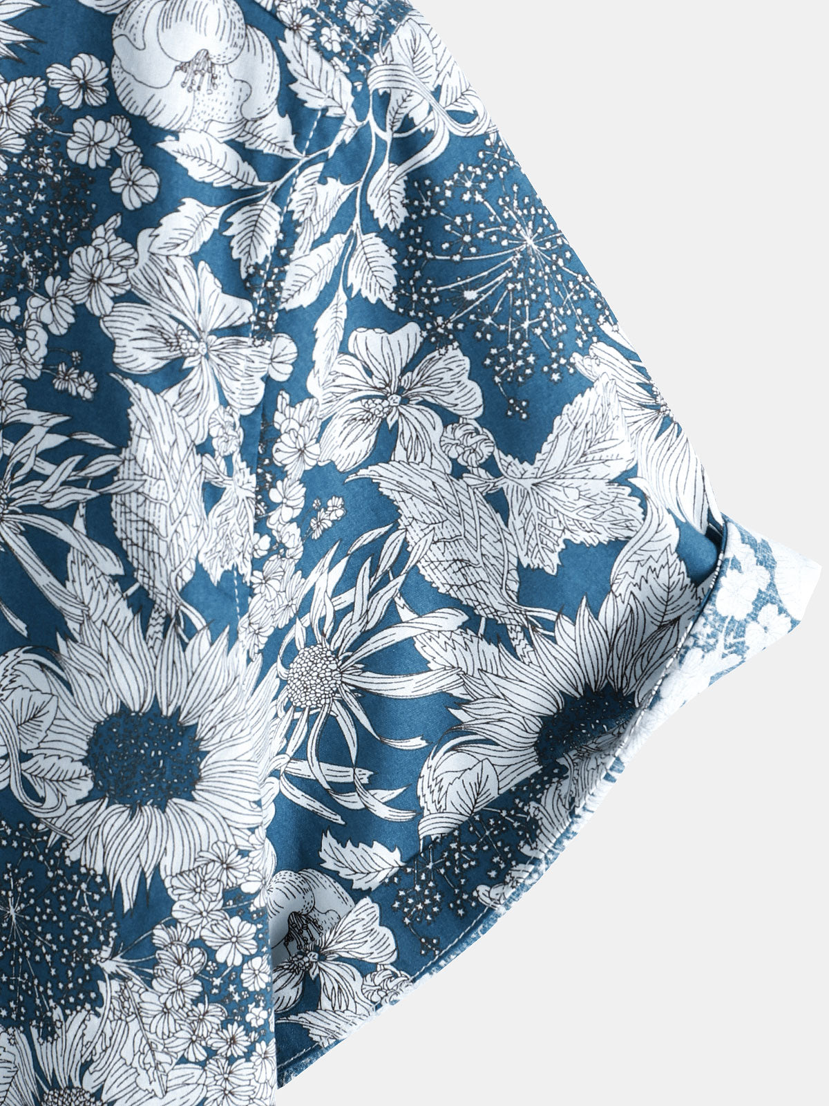 Men's Retro Short Sleeve Sunflower Print Shirt