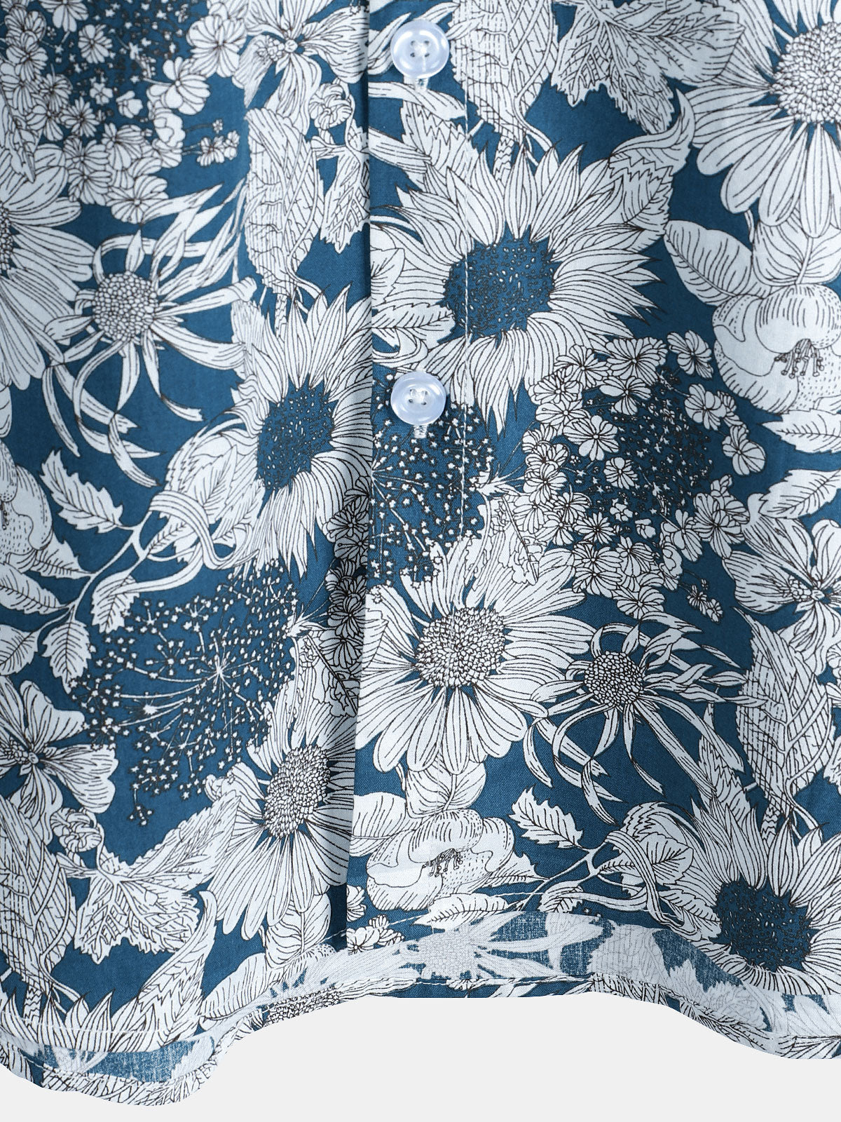 Men's Retro Short Sleeve Sunflower Print Shirt