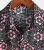 Short-sleeved Hawaiian shirt with pink floral pockets for men