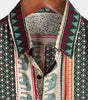 Green Short-Sleeved Elephant Print Shirt for Men