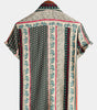Green Short-Sleeved Elephant Print Shirt for Men