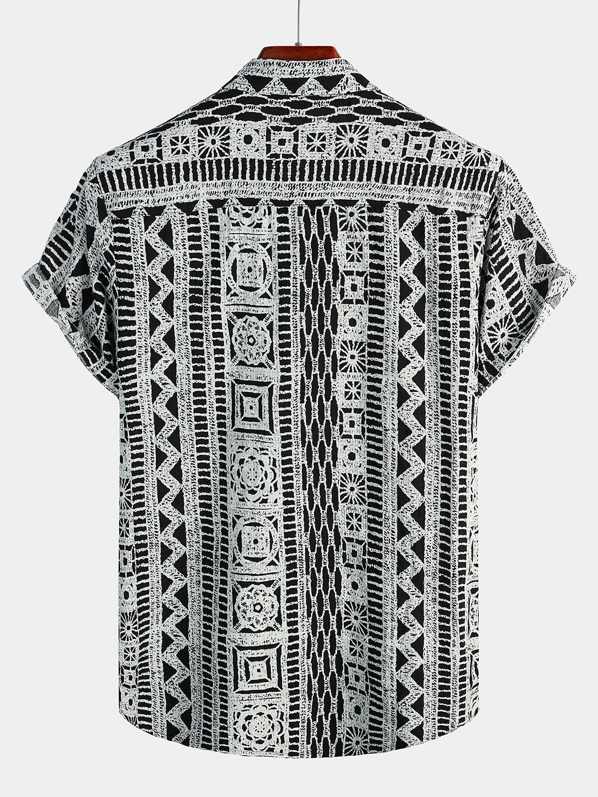 Men's Short Sleeve Button-Up Bohemian Hawaiian Shirt